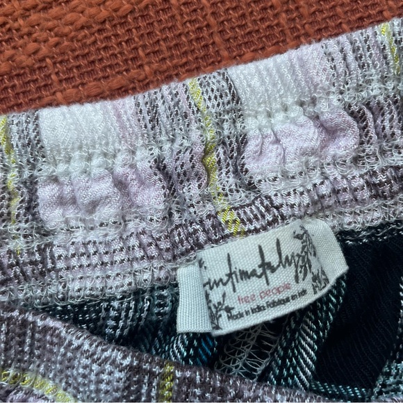 Free People Intimately Fallin' for Flannel Blue Plaid Lounge Pants S EUC - Picture 5 of 12